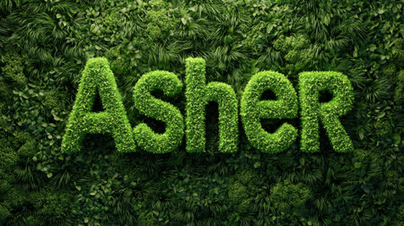 Green personalized name postcard perfect for decor.の素材