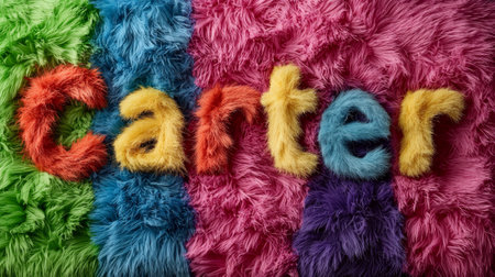 Colorful Fur personalized name postcard perfect for decor.の素材