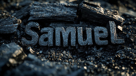 Coal personalized name postcard perfect for decor.の素材