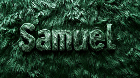 Green Fur personalized name postcard perfect for decor.の素材