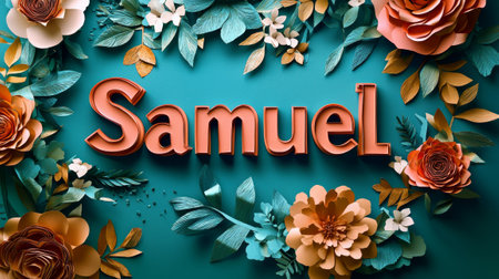 Paper Craft personalized name postcard perfect for decor.の素材