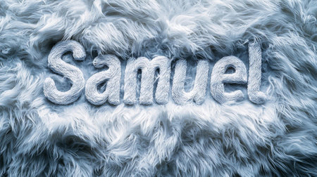 White Fur personalized name postcard perfect for decor.の素材