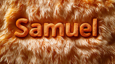 Orange Fur personalized name postcard perfect for decor.の素材
