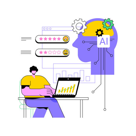 AI-Powered Predictive Customer Sentiment Analysis abstract concept vector illustration.のイラスト素材