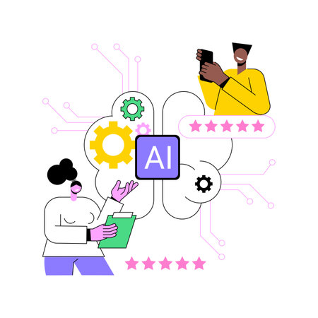 AI-Enabled Product or Service Enhancements abstract concept vector illustration.のイラスト素材