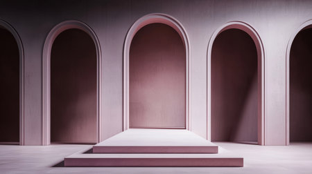 Abstract flat podium on creative background.の素材