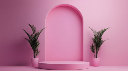 Abstract flat podium on creative background.の素材