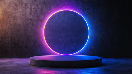 Abstract flat podium on creative background.の素材