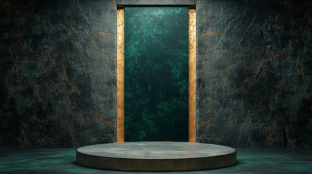 Abstract flat podium on creative background.の素材