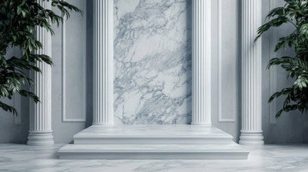 Abstract flat podium on creative background.の素材