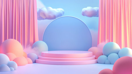 Cartoonish Creative Flat Podium.の素材