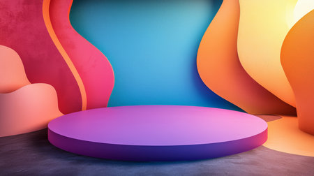 Colorful Chalk Creative Flat Podium.の素材