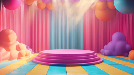 Retro Comics Creative Flat Podium.の素材