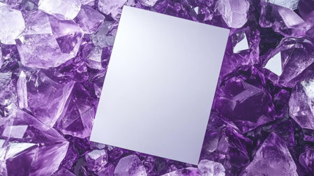 Amethyst Crystal Creative Blank Sheet Design Template.の素材