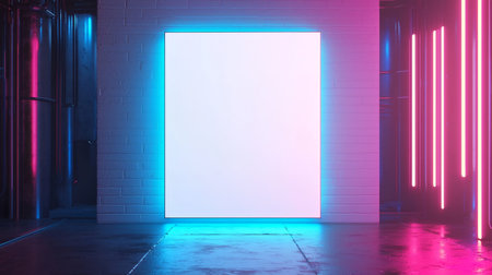 Blue LED Creative Blank Sheet Design Template.の素材