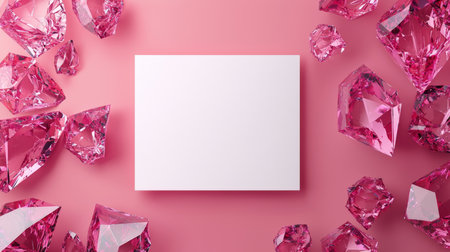 Pink Sapphire Crystal Creative Blank Sheet Design Template.の素材