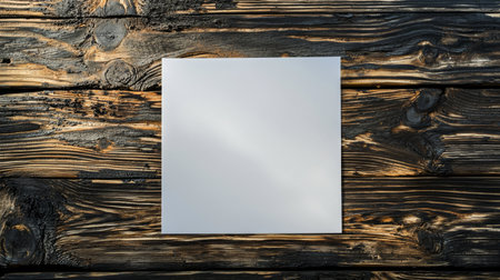 Wooden Shou Sugi Ban Creative Blank Sheet Design Template.の素材