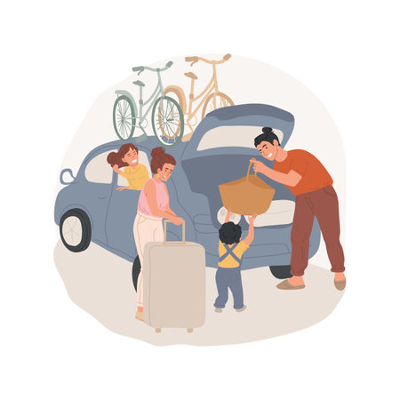 Load car isolated cartoon vector illustration.のイラスト素材