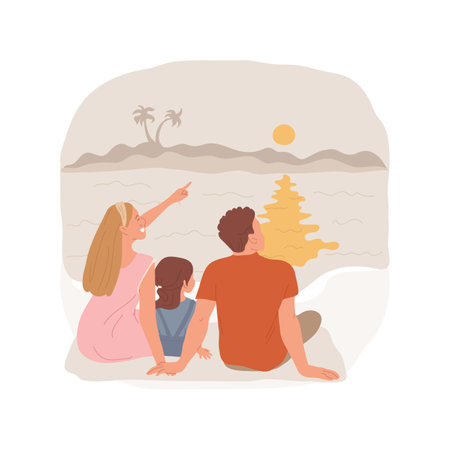 Watch a sunset isolated cartoon vector illustration.のイラスト素材