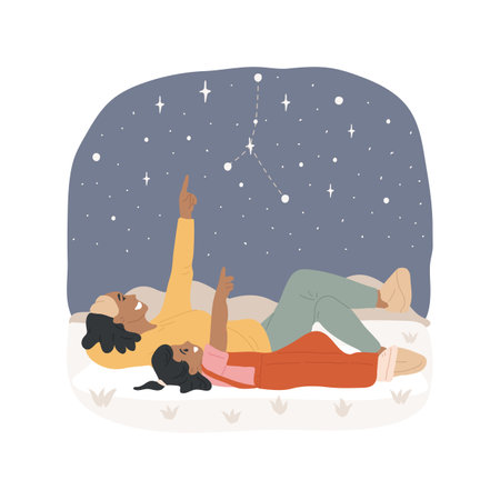 Watch the stars isolated cartoon vector illustration.のイラスト素材