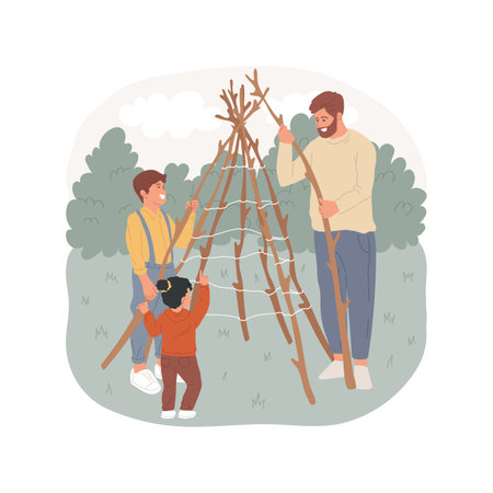 Branch teepee isolated cartoon vector illustration.のイラスト素材