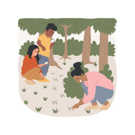 Go animal tracking isolated cartoon vector illustration.のイラスト素材