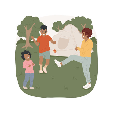Play hacky sack isolated cartoon vector illustration.のイラスト素材