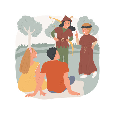 Perform skits isolated cartoon vector illustration.のイラスト素材