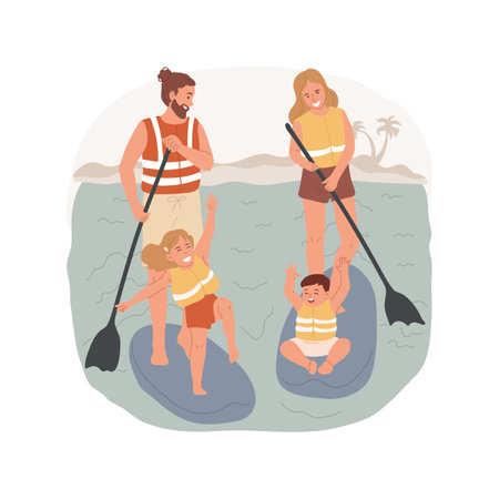 Paddleboard isolated cartoon vector illustration.のイラスト素材