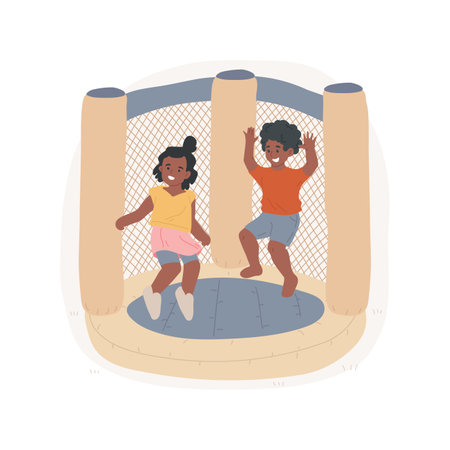 Inflatable play place isolated cartoon vector illustration.のイラスト素材