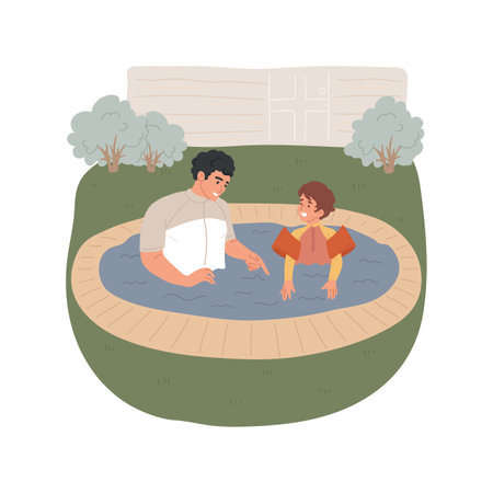 Swim lessons isolated cartoon vector illustration.のイラスト素材