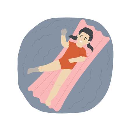 Air mattress isolated cartoon vector illustration.のイラスト素材