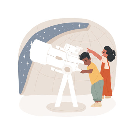 Telescope isolated cartoon vector illustration.のイラスト素材