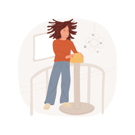 Hair raising experiment isolated cartoon vector illustration.のイラスト素材