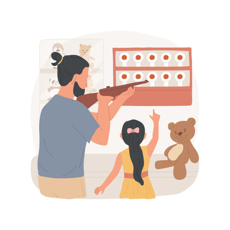 Shooting gallery isolated cartoon vector illustration.のイラスト素材