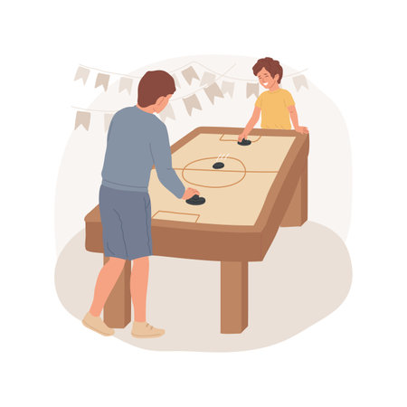Air hockey isolated cartoon vector illustration.のイラスト素材