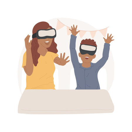 VR games isolated cartoon vector illustration.のイラスト素材
