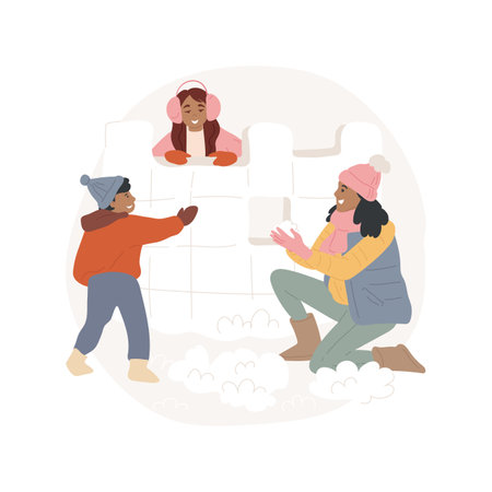 Snow fort isolated cartoon vector illustration.のイラスト素材