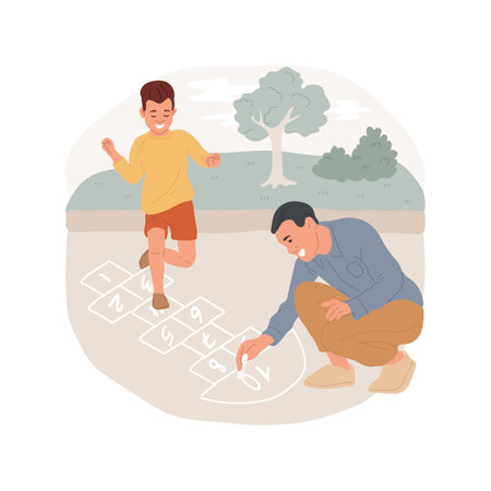 Hopscotch isolated cartoon vector illustration.のイラスト素材