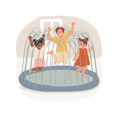 Splash pads isolated cartoon vector illustration.のイラスト素材