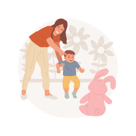 First steps isolated cartoon vector illustration.のイラスト素材