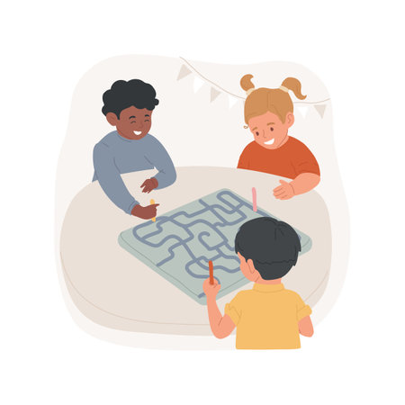 Maze game isolated cartoon vector illustration.のイラスト素材