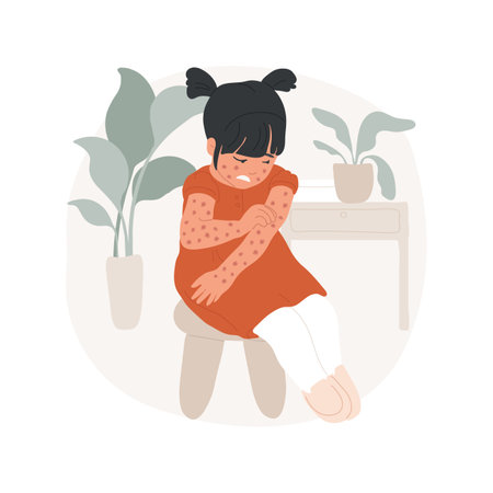 Skin rash isolated cartoon vector illustration.のイラスト素材