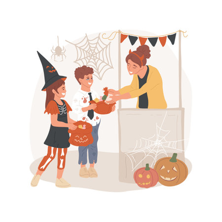 Trick or treating isolated cartoon vector illustration.のイラスト素材