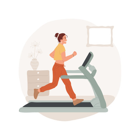 Treadmill isolated cartoon vector illustration.のイラスト素材