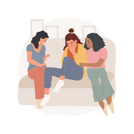 Friends support isolated cartoon vector illustration.のイラスト素材