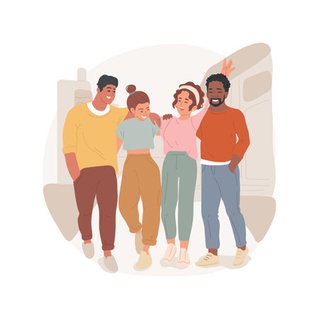 Laugh together isolated cartoon vector illustration.のイラスト素材