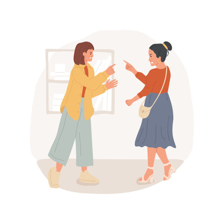 Friends fight isolated cartoon vector illustration.のイラスト素材