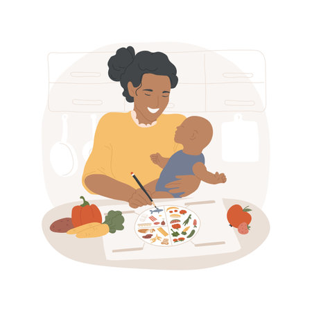 Baby food chart isolated cartoon vector illustration.のイラスト素材