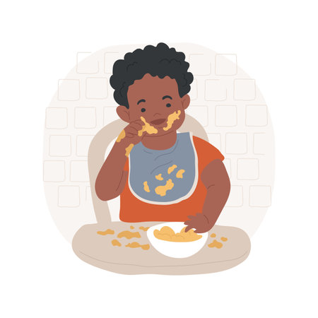Messy eaters isolated cartoon vector illustration.のイラスト素材